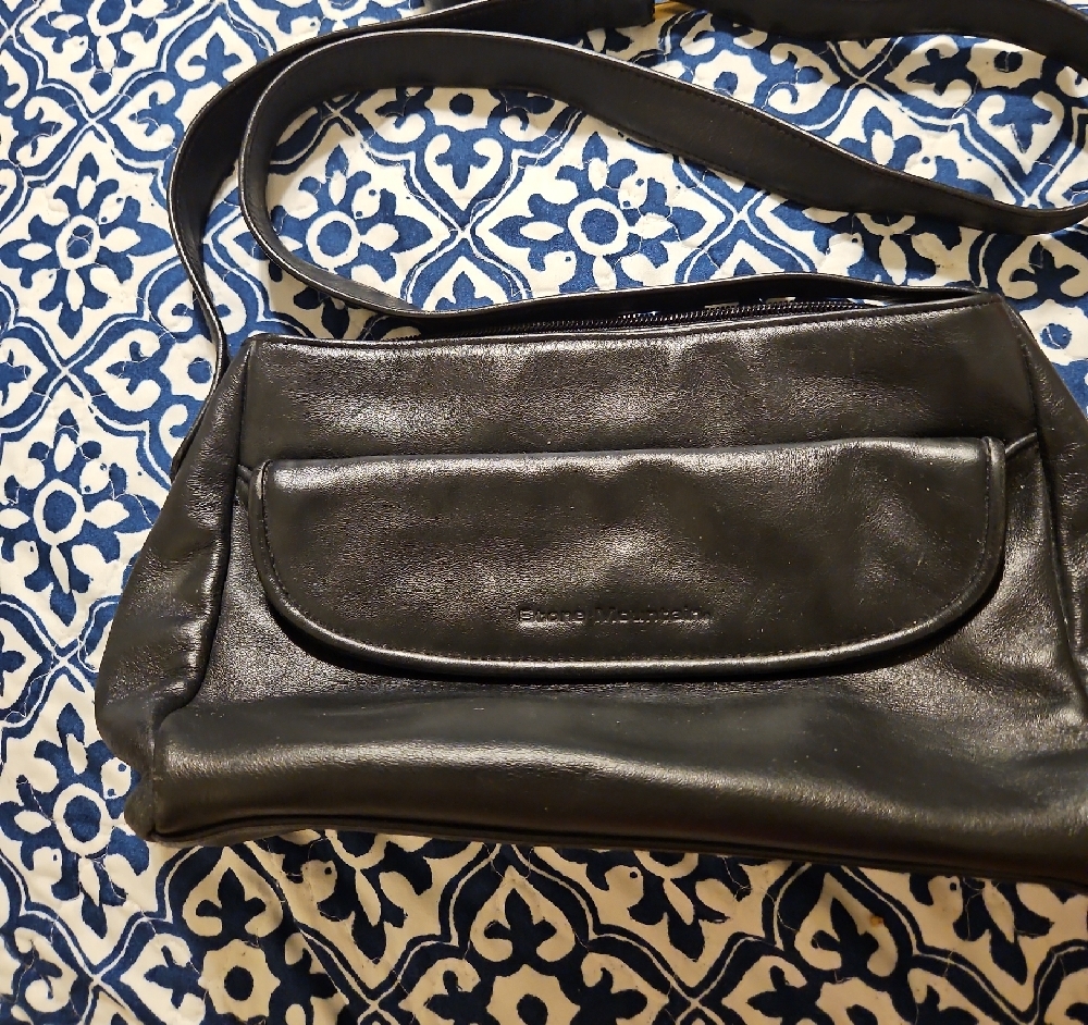 Black Leather Crossbody Bag
